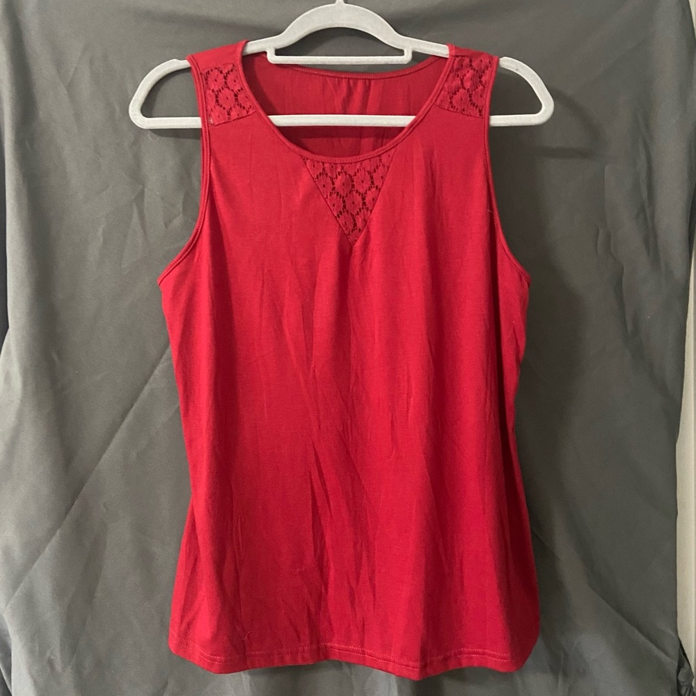Women's Red Sleeveless Top